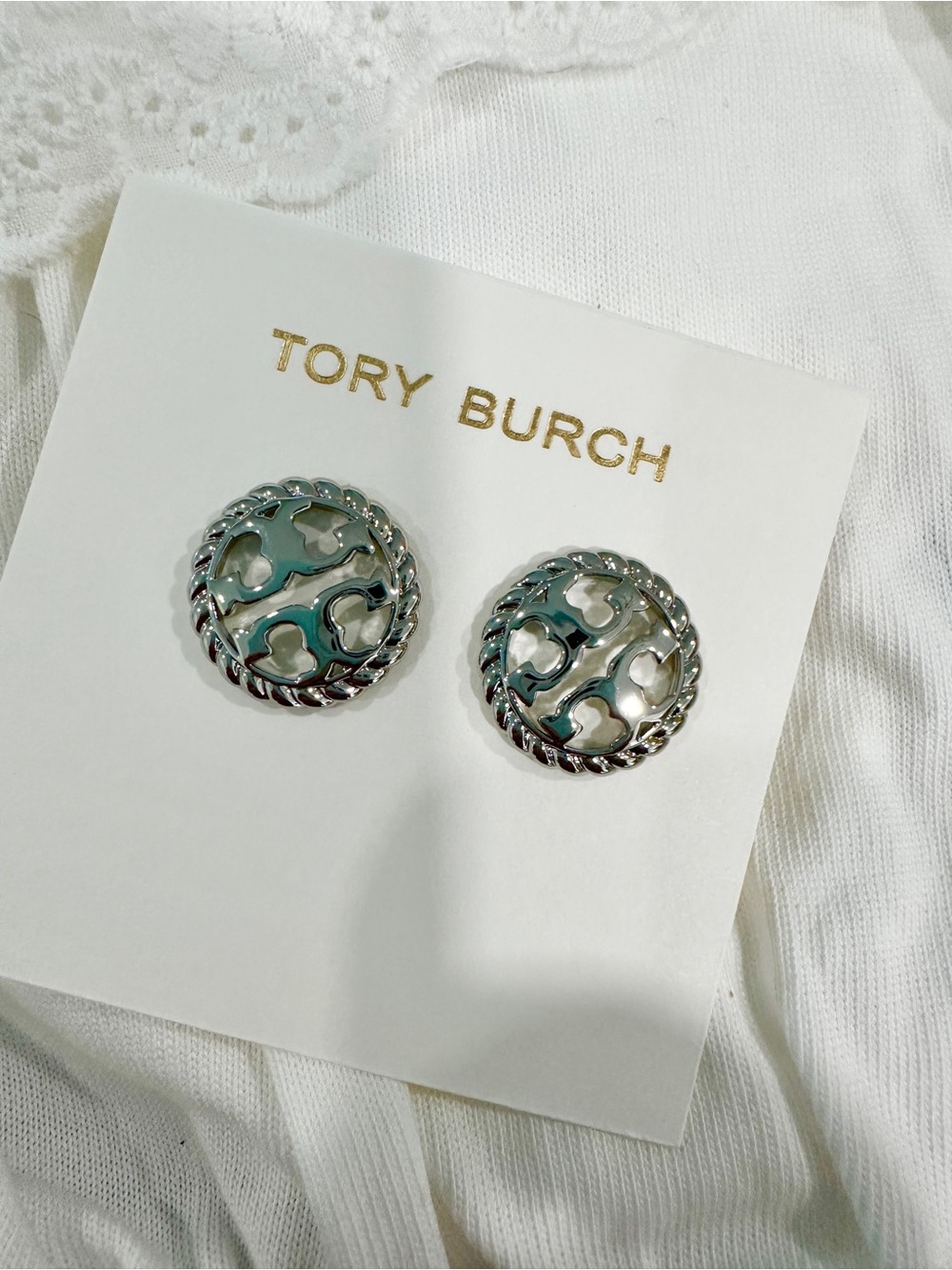 Tory Burch Silver Stud Earrings